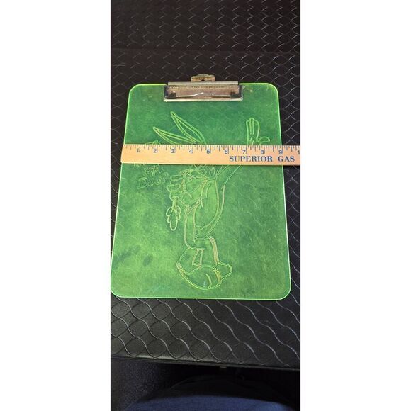 Vintage 1999 Looney Tunes Bugs Bunny Neon Green Yellow Clipboard What's Up Doc - Picture 5 of 6